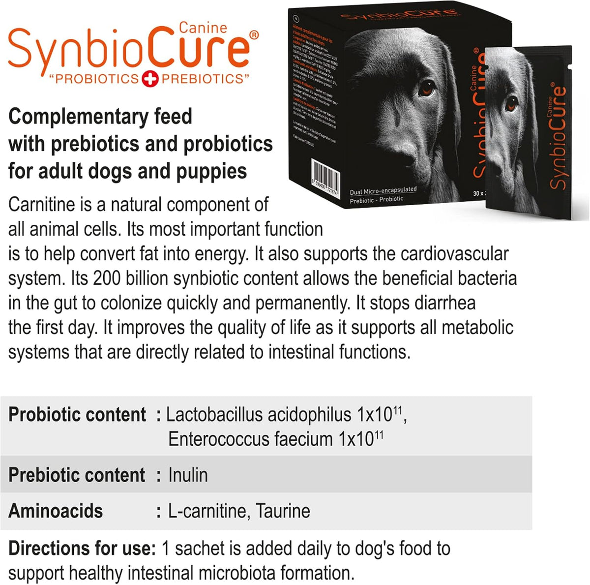 SynbioCure Probiotics & Prebiotics for Dogs - Powder Supplement with 200 Billion CFU - 30 Sachets - görsel 5