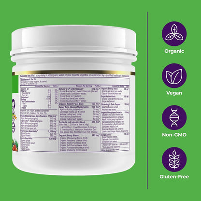 Paradise Herbs ORAC Energy Greens Powder – Super Antioxidants, Probiotics and Vitamin C, 30 Servings