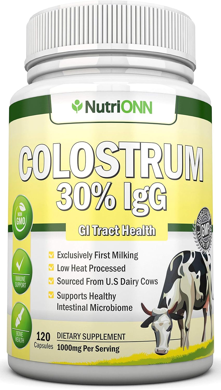 NutriONN Colostrum 1000mg - 120 Capsules | 30% IgG | Non-GMO | First Milking Bovine Colostrum - görsel 1
