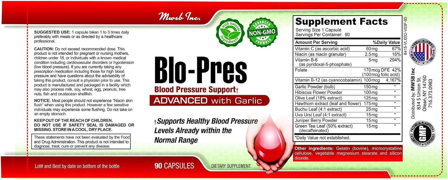 Blo-Pres Blood Pressure Support - 90 Capsules - görsel 3
