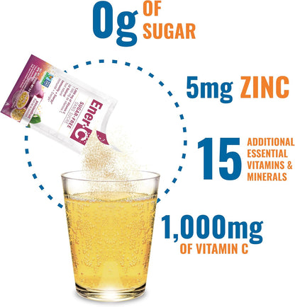 Ener-C Sugar Free Multivitamin Drink Mix - Passionfruit, 30 Count