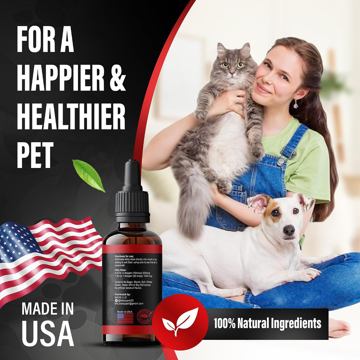 Bossy Pet Vitamin B12 Liquid Supplement for Dogs & Cats – Vet-Formulated Methylcobalamin Drops - görsel 8