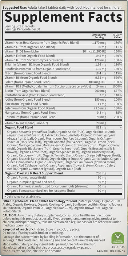 Garden of Life Organic Men's 40 Plus Multivitamin, 60 Tablets
