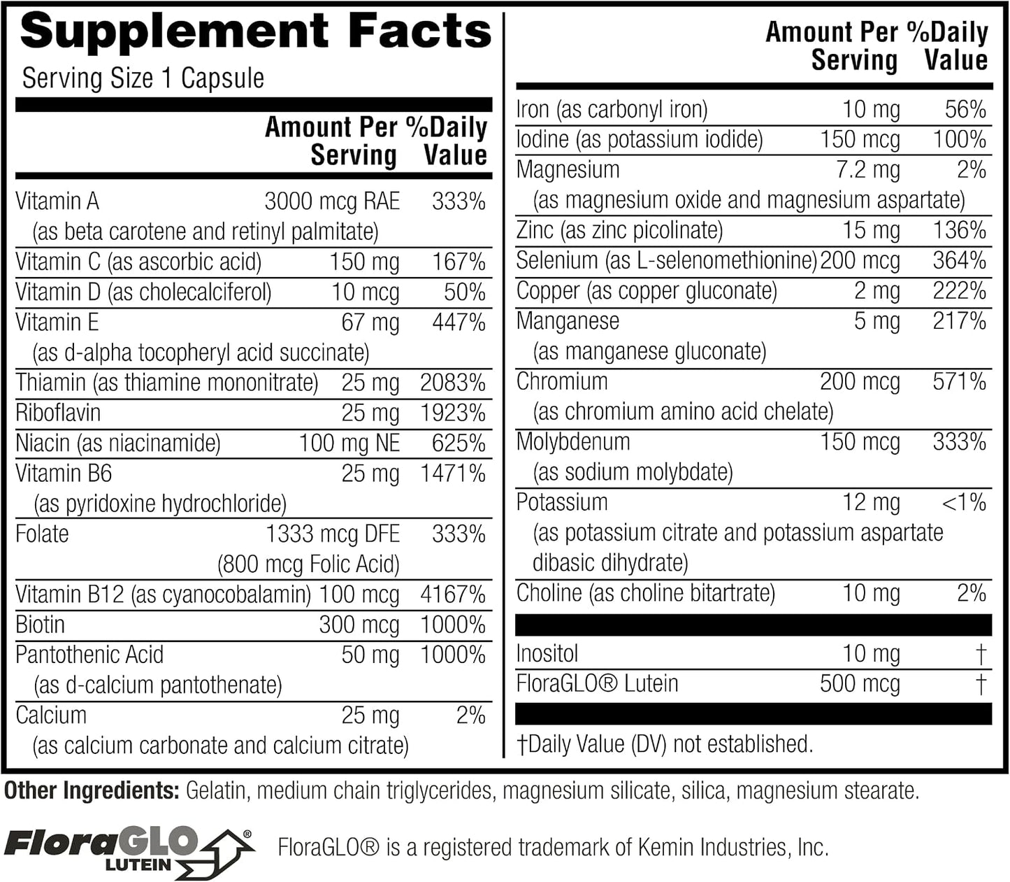 Twinlab Daily One Caps with Iron – Multivitamin & Mineral Supplement, 60 Capsules - görsel 2
