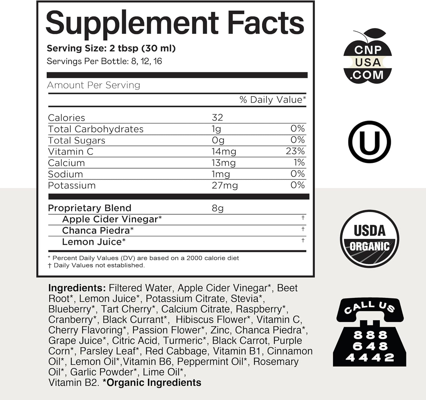 Complete Natural Products Kidney Complete - 16 fl oz (473 ml) Liquid Kidney Support Supplement with Apple Cider Vinegar, Lemon and Organic Chanca Piedra - görsel 2