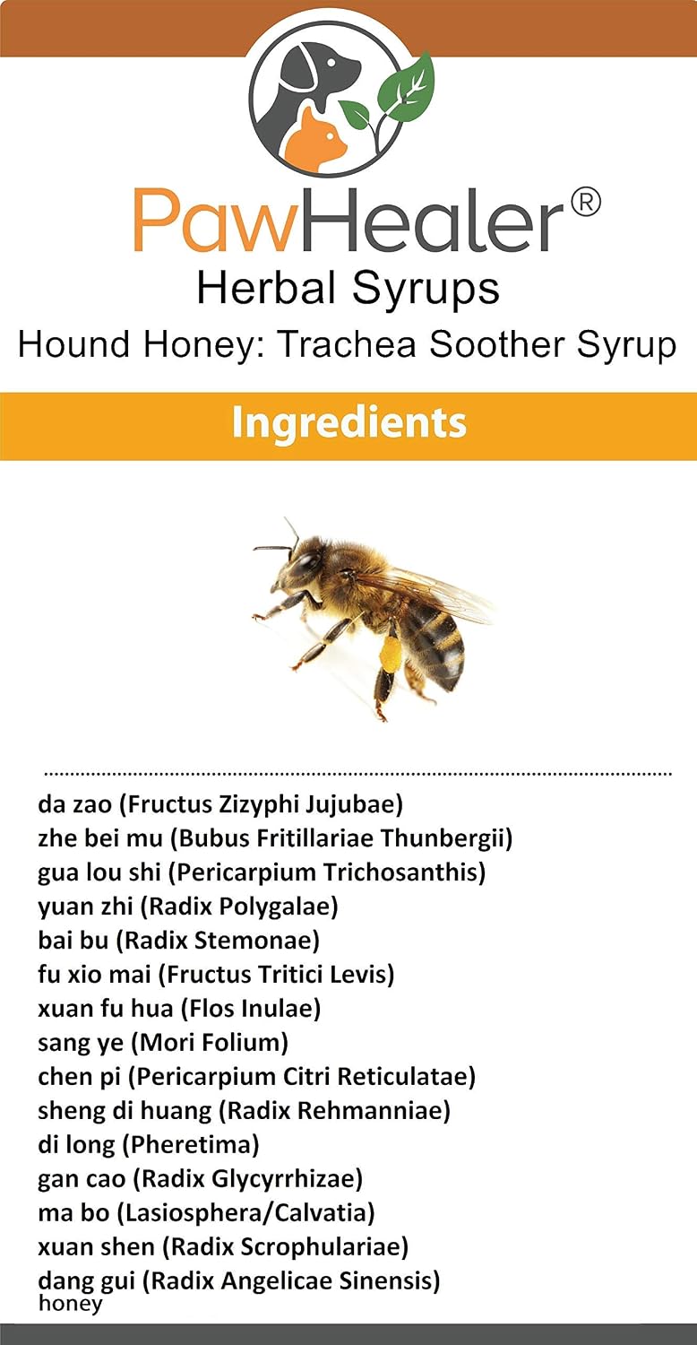 PawHealer® Hound Honey: Trachea Soother Syrup - 150 ml - Natural Herbal Remedy for Symptoms of Collapsed Trachea - Pleasant Taste - Easy to Administer - görsel 1