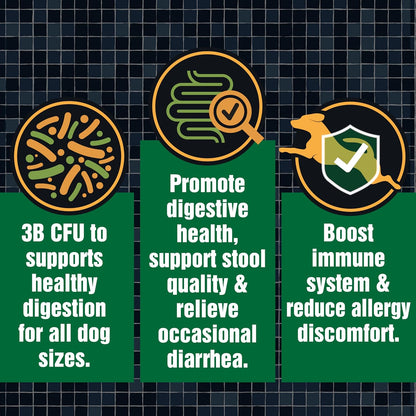 Army Soldier Owned Dog Probiotics for Yeast, Itchy Skin & Itchy Ears, Dog Allergy Support, Digestive Health, Occasional Diarrhoea & Immune Support, 3 Billion CFU, 60 Yummy Chewables