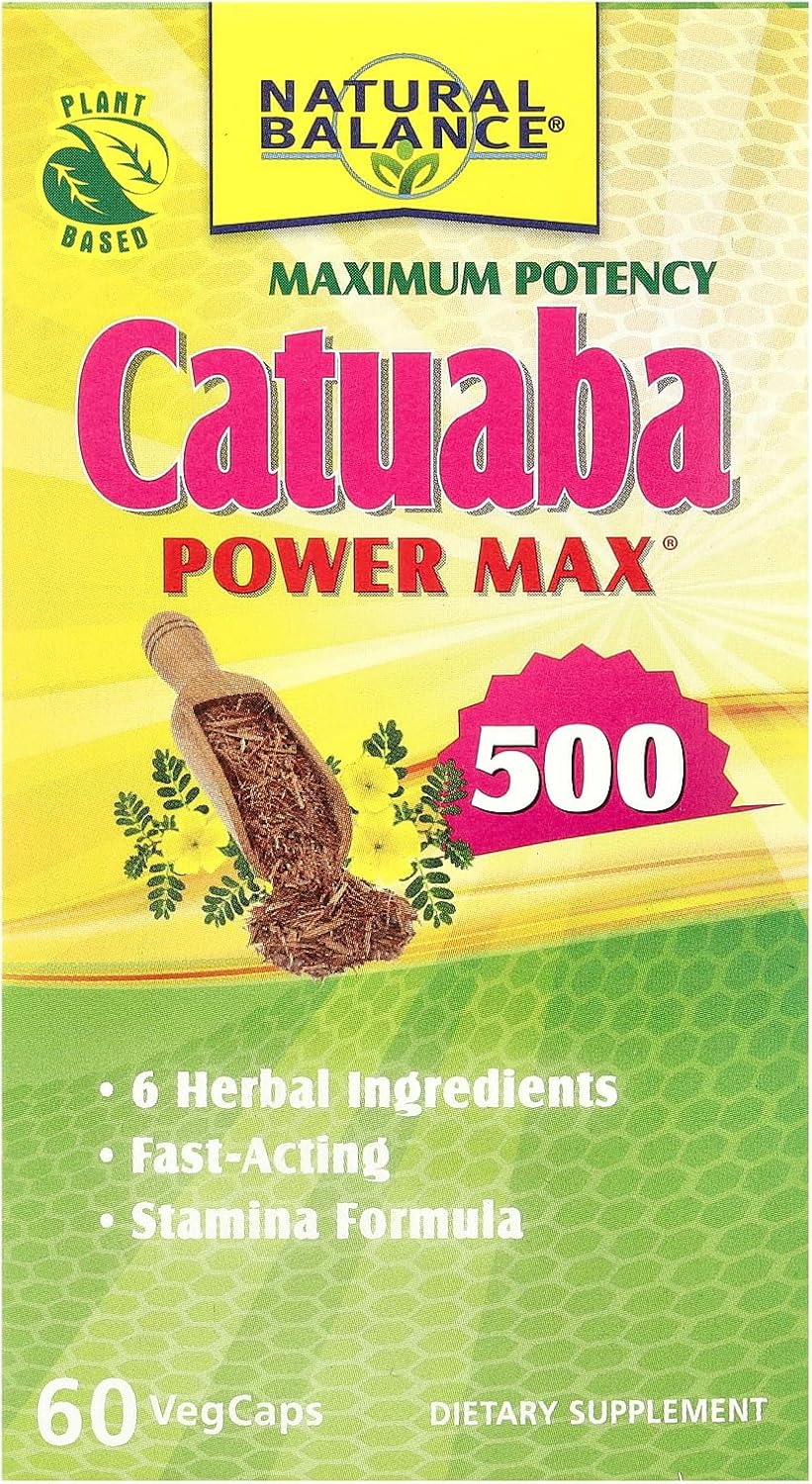 Natural Balance Maximum Potency Catuaba Power Max 500, 60 Veggie Capsules - görsel 1