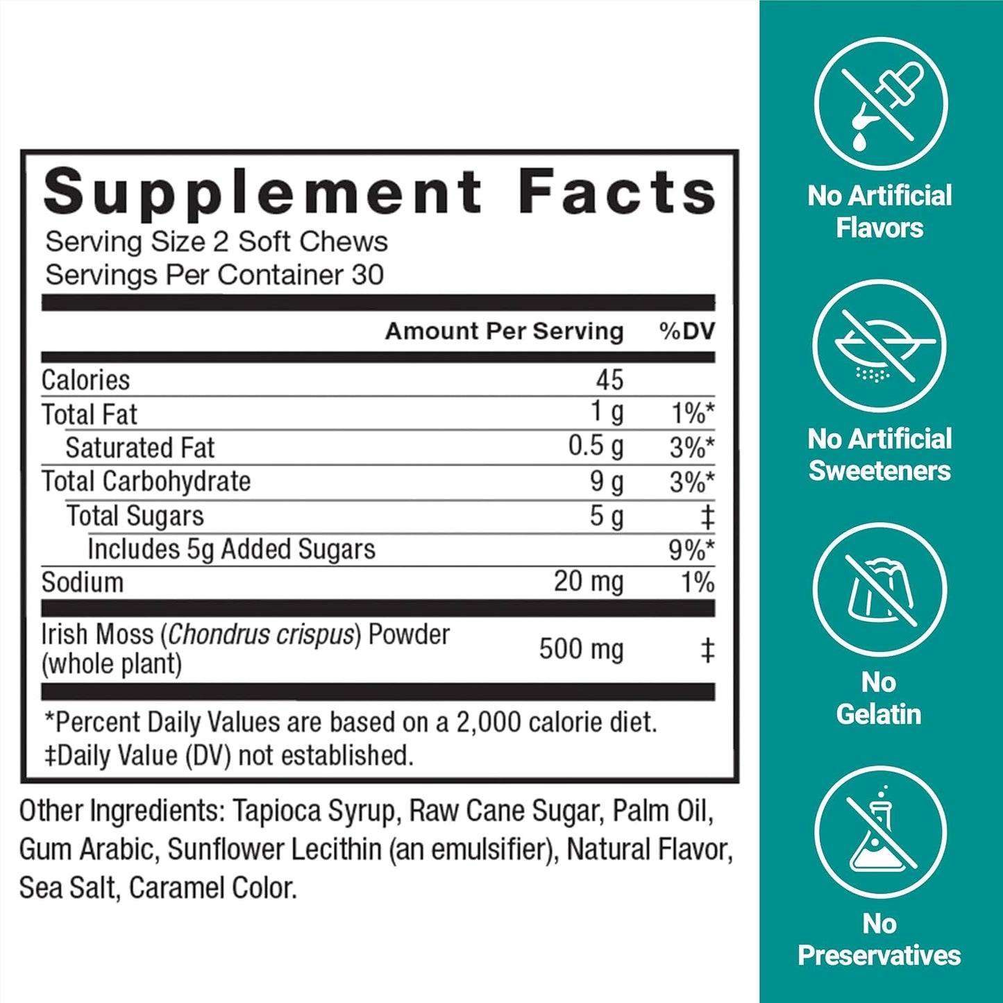 Force Factor Superior Sea Moss Soft Chews – Salted Caramel, 60 Count - görsel 6