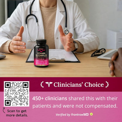 Vitamin B Complex for Men & Women - Manufactured in the USA - 11-in-1 B-Complex: B1, B2, B3, B5, B6, B7, B8, B9, B12 with Vitamin C, Choline, Inositol - Energy, Nervous System & Psychological Support Supplement, 60 Vegan Capsules