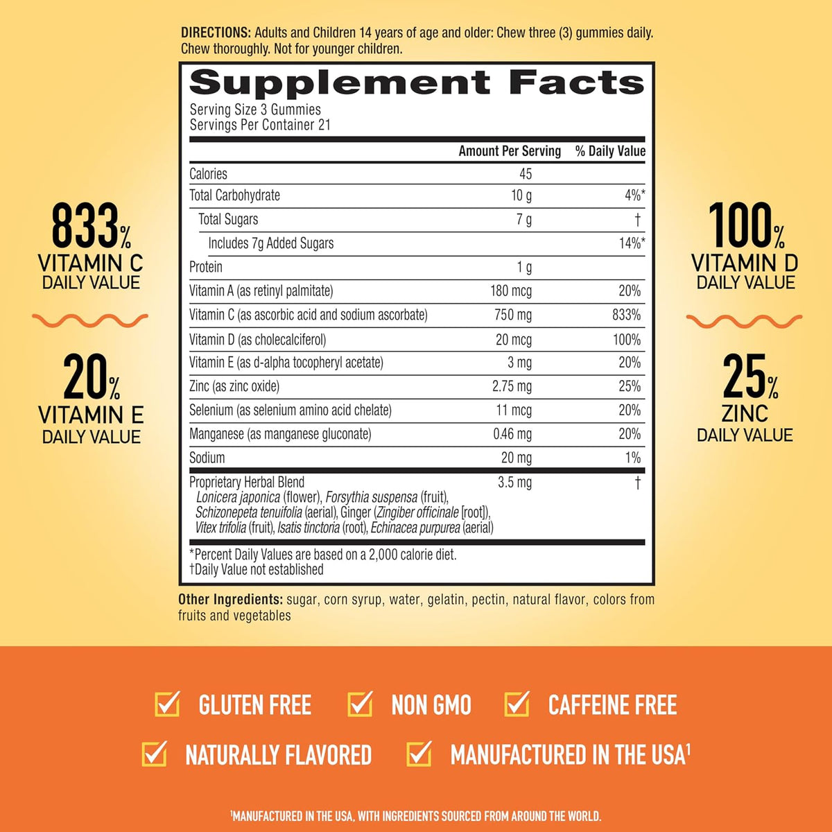 Airborne Immune Support Gummies, Zesty Orange, 63 Gummies - görsel 4