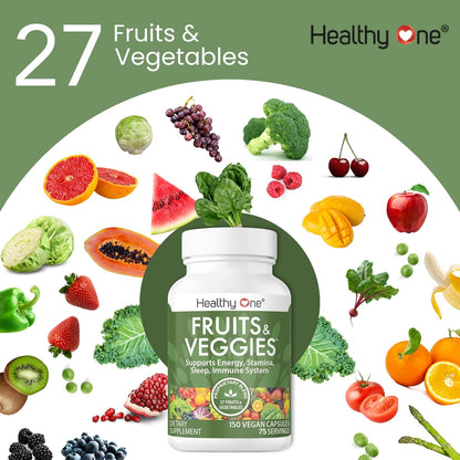 Fruits & Veggies Formula - 27 Premium Whole Foods - Organic - 120 Capsules
