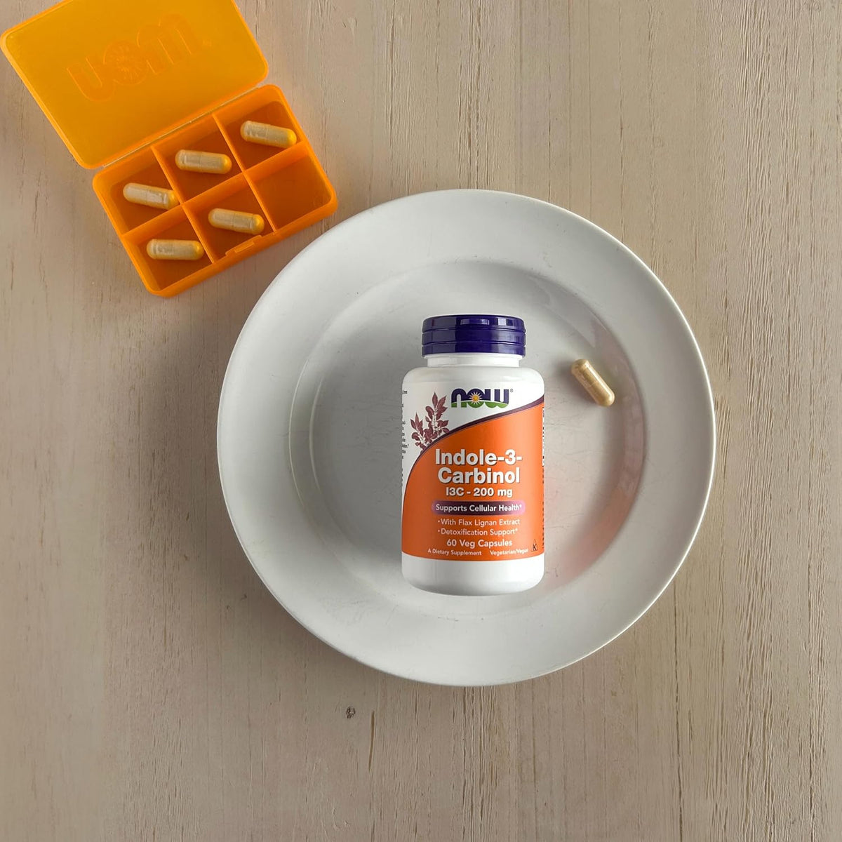 NOW Foods Indole-3-Carbinol 200 mg with Flax Lignan Extract - 60 Vegan Capsules - görsel 6