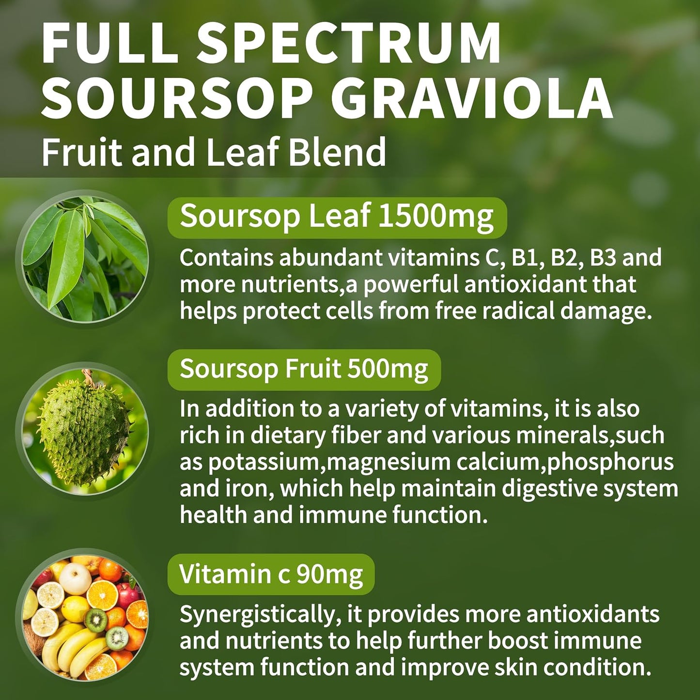 Soursop Graviola Liquid Drops 2000mg, Organic Soursop Extract - 98% Absorption, Sugar & Gluten-free, Natural Flavour, 60 ml - görsel 5