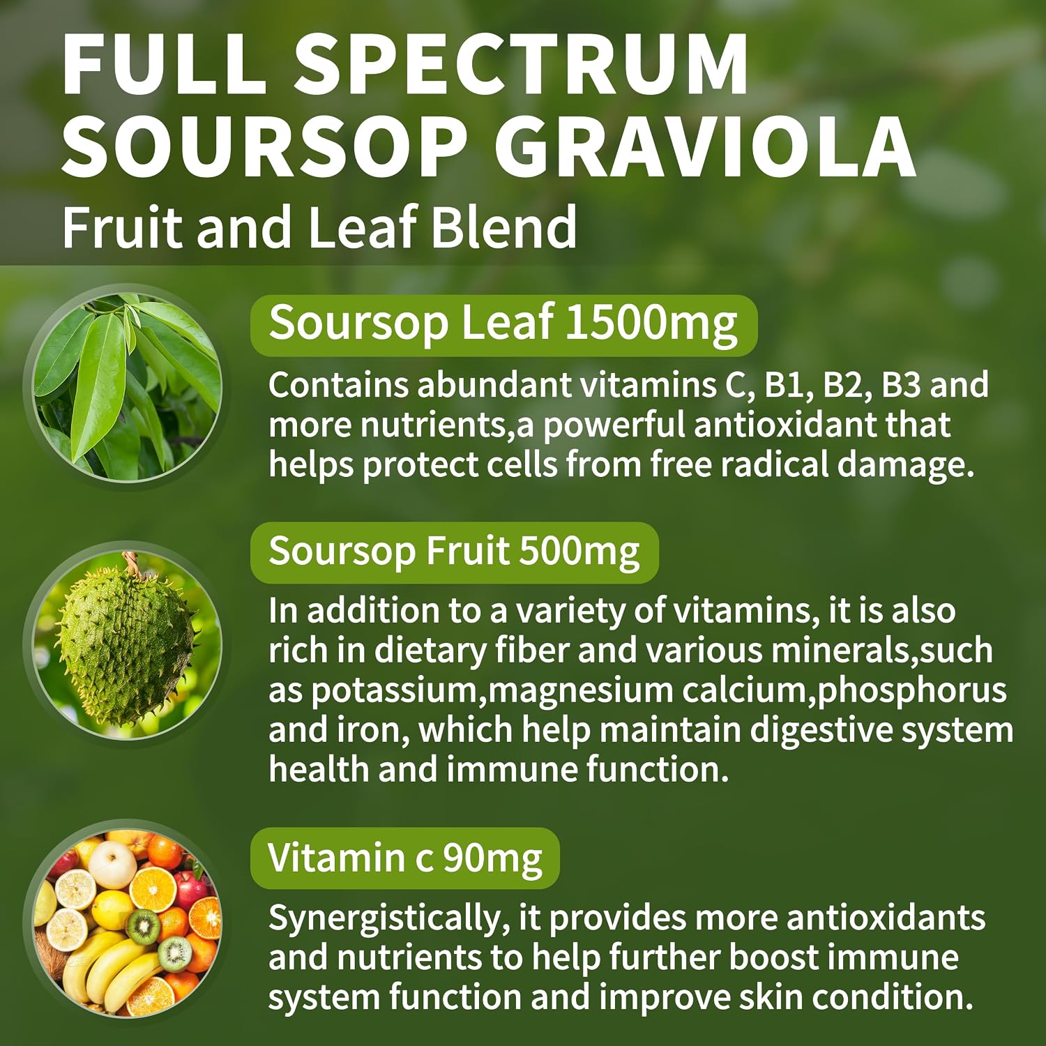 Soursop Graviola Liquid Drops 2000mg, Organic Soursop Extract - 98% Absorption, Sugar & Gluten-free, Natural Flavour, 60 ml - görsel 5