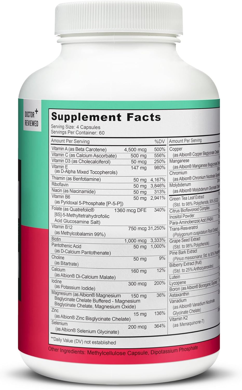 Lively Vitamin Co. Multivitamin - 37 Vitamins, Minerals and Extracts - 240 Vegetarian Capsules - görsel 2