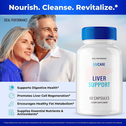 LivCare Capsules - Official LivCare Advanced Supplement Capsules - Maximum Strength, All Natural - 60 Capsules