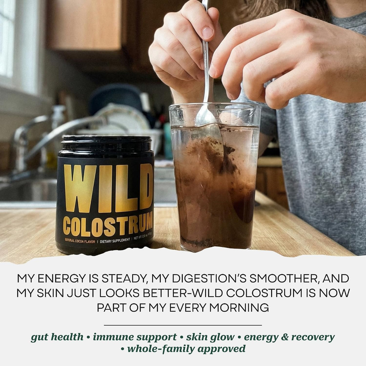 Colostrum Supplement – Grass-Fed Pure Bovine Colostrum Powder (Natural Cacao Flavour, 30 Servings) - görsel 7