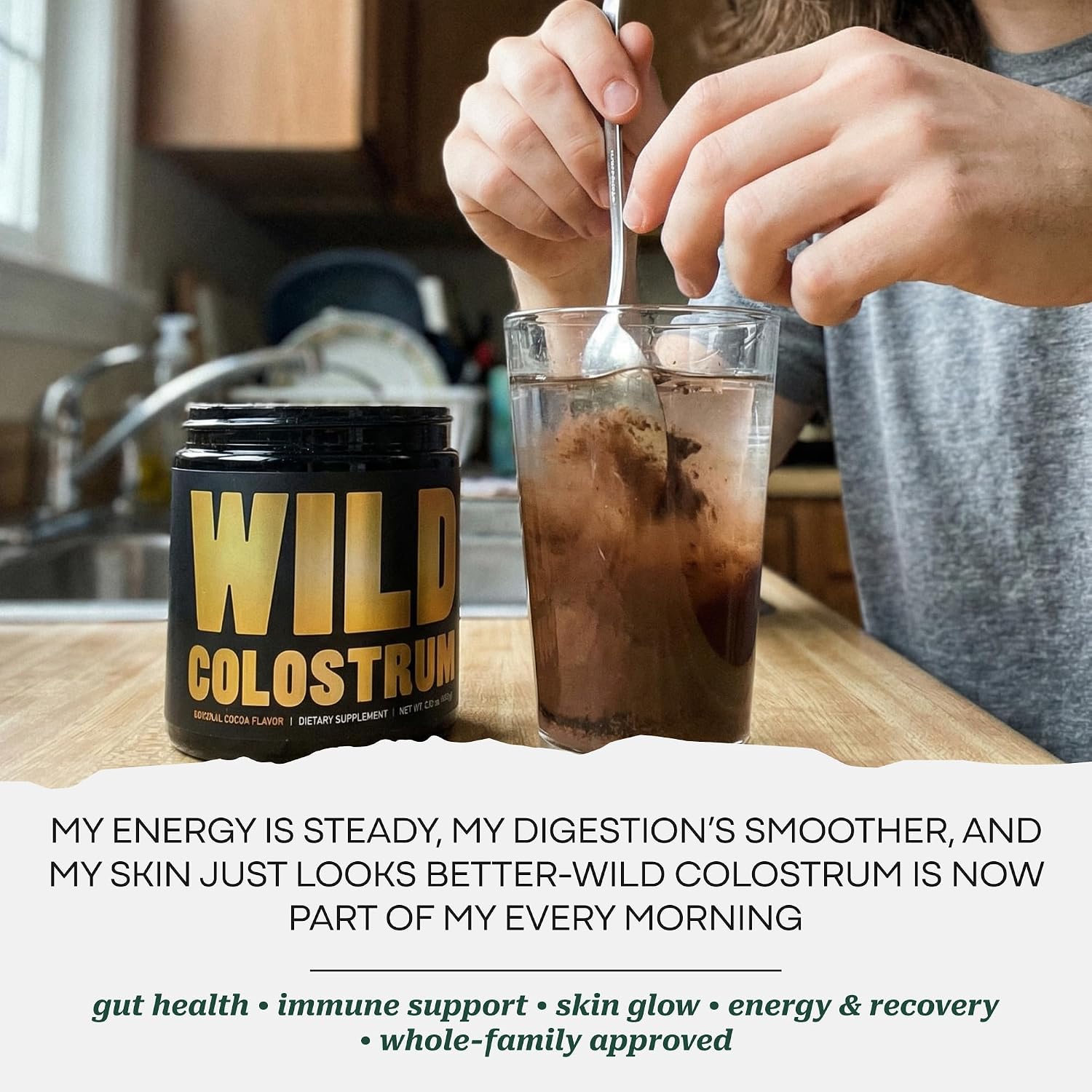 Colostrum Supplement – Grass-Fed Pure Bovine Colostrum Powder (Natural Cacao Flavour, 30 Servings) - görsel 7