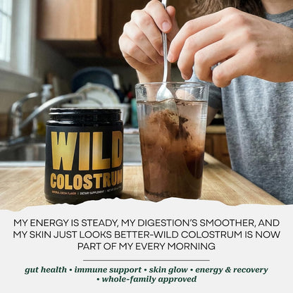 Colostrum Supplement – Grass-Fed Pure Bovine Colostrum Powder (Natural Cacao Flavour, 30 Servings)