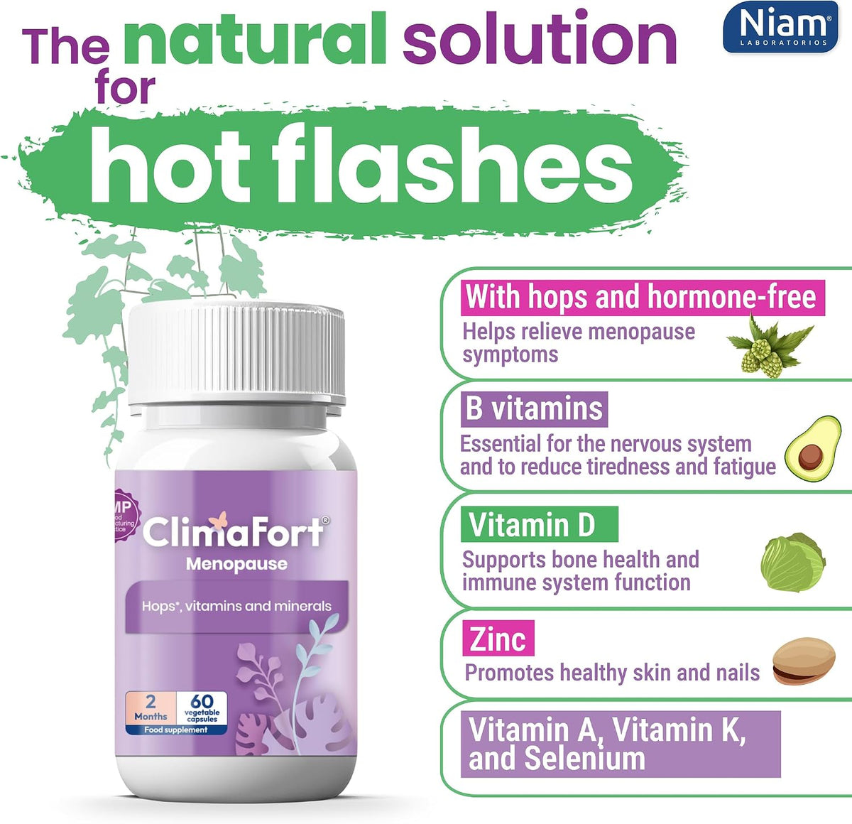 Climafort Menopause Support Capsules – 60-Day Supply | With Hops, Vitamins & Minerals - görsel 5