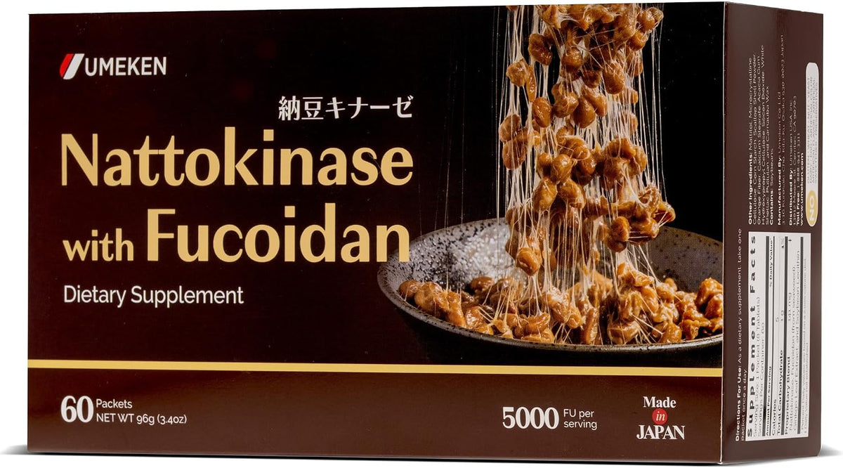 Umeken Nattokinase Plus Fucoidan - 5000FU Nattokinase with Okinawan Fucoidan, 60 Packets - görsel 1