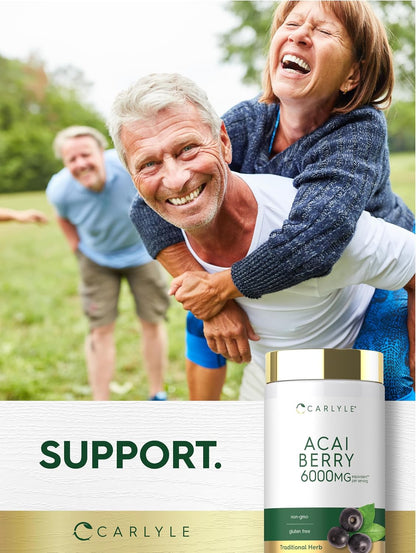 Carlyle Acai Berry Supplement | 250 Capsules | Traditional Herbal Extract | Non-GMO & Gluten-free