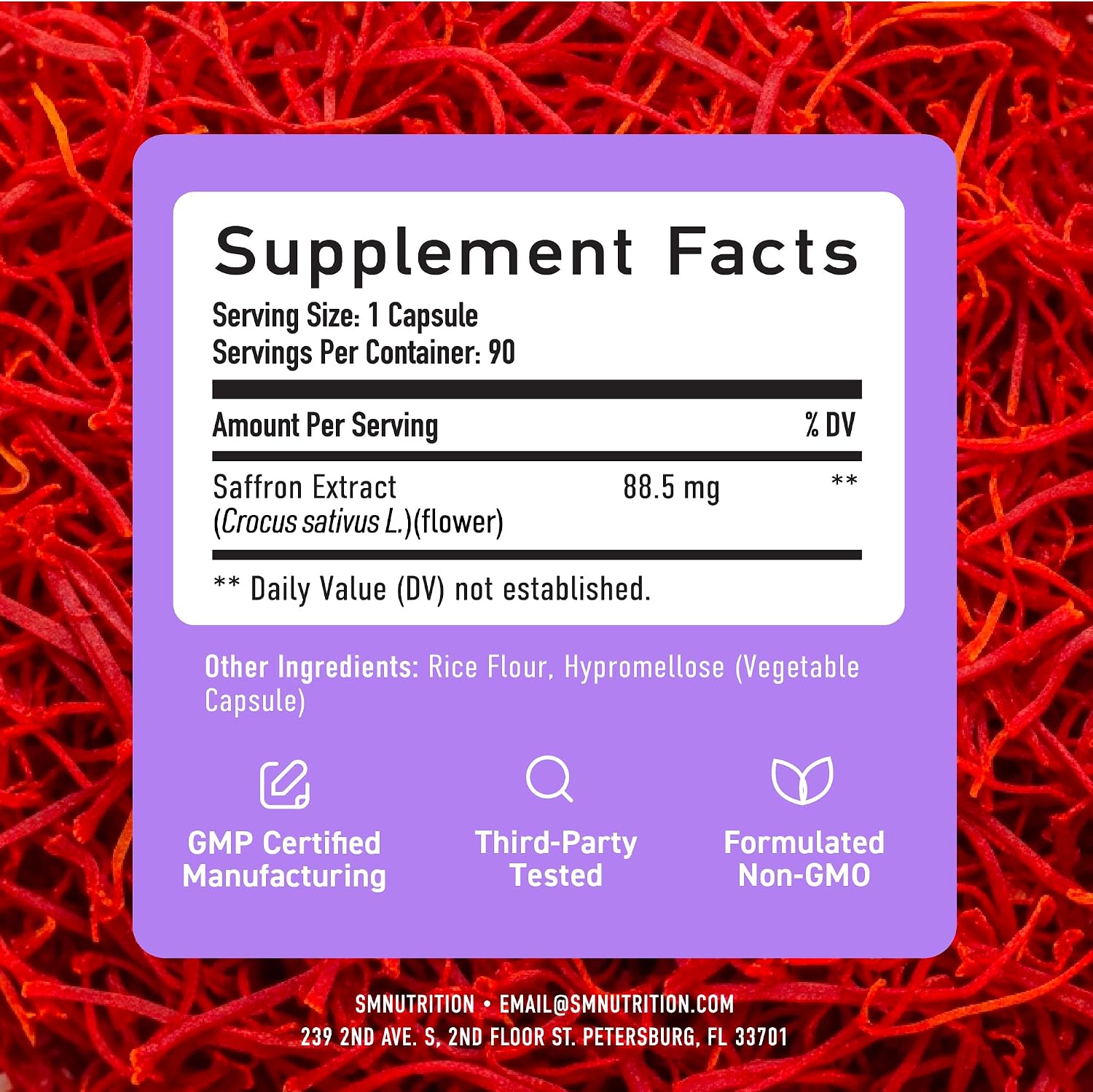 Saffron Supplements 88.5mg – Pure Saffron Extract Capsules for Mood, Focus, Eye Health & Energy Balance Support - görsel 6