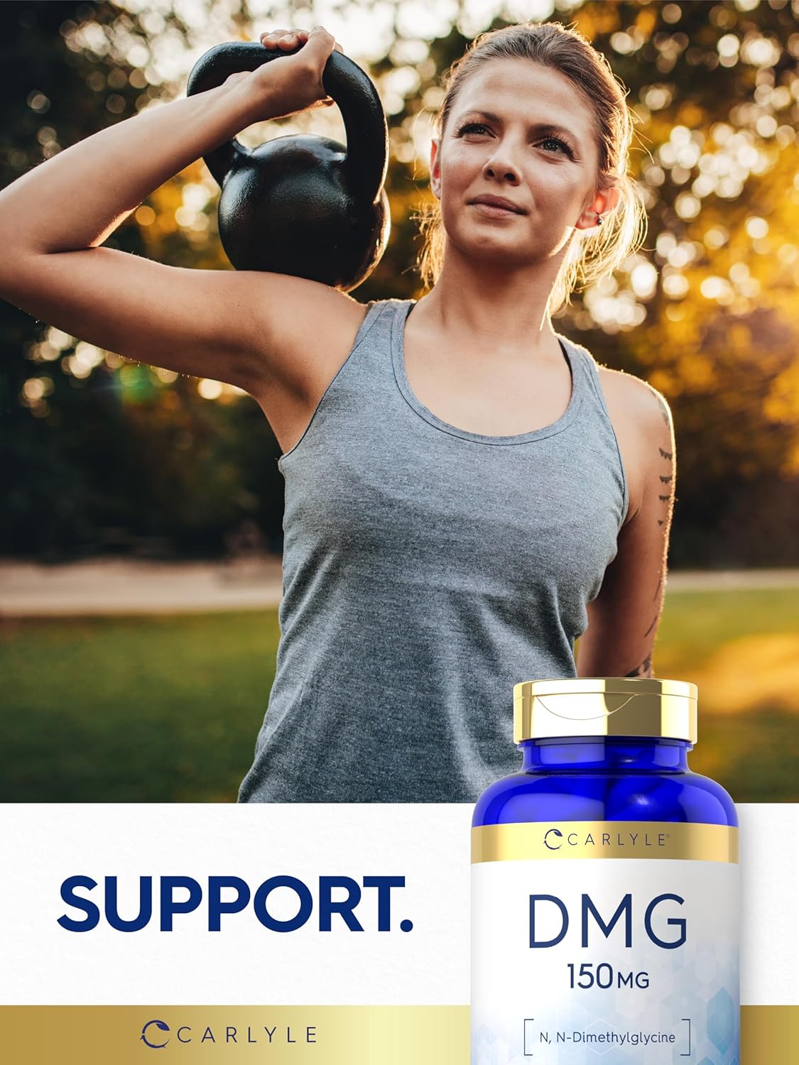 Carlyle DMG N-Dimethylglycine 150 mg | 180 Capsules | Non-GMO, Gluten-Free Food Supplement - görsel 6