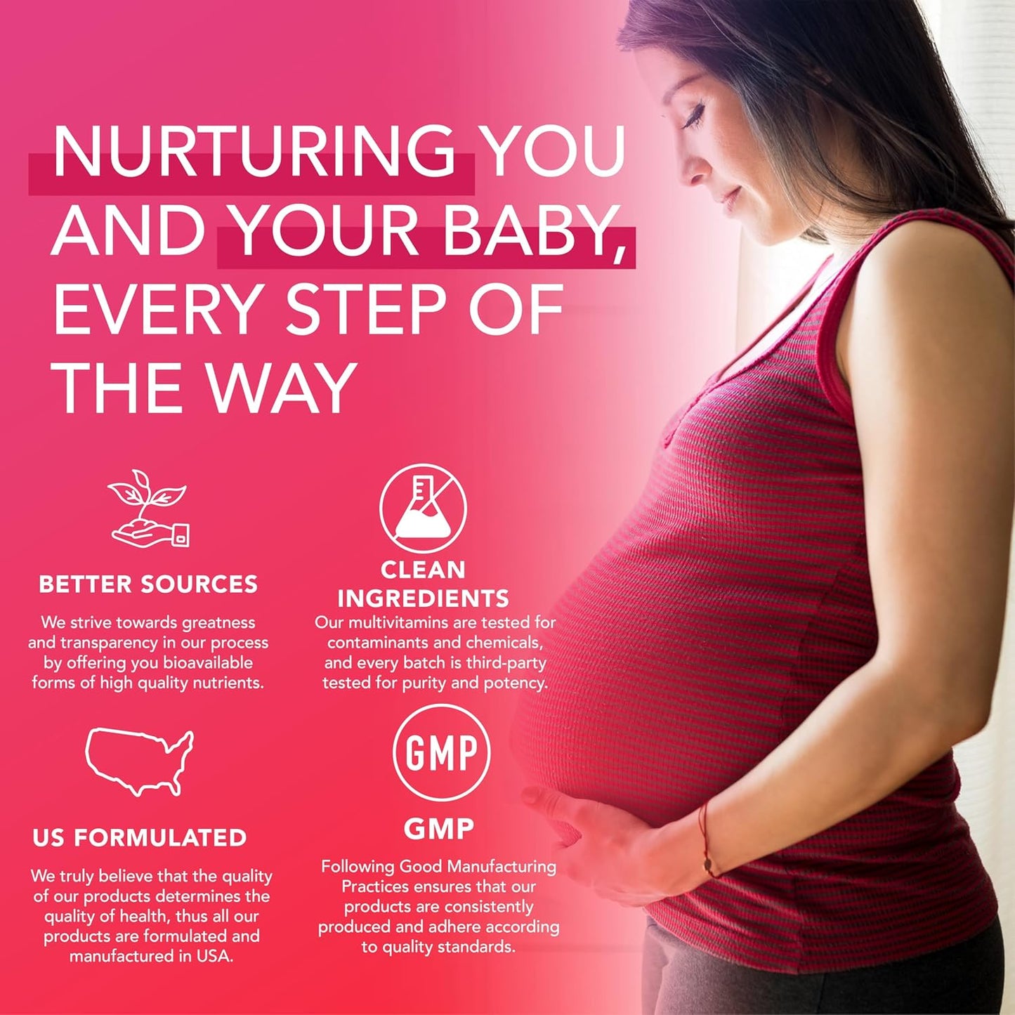 PLANT.O NUTRITION Prenatal Gummies for Women with DHA, Folate, Vitamin B C D – Delicious Multivitamin Blend for Foetal and Neural Support, Bones, Energy & Immunity During Pregnancy - görsel 5