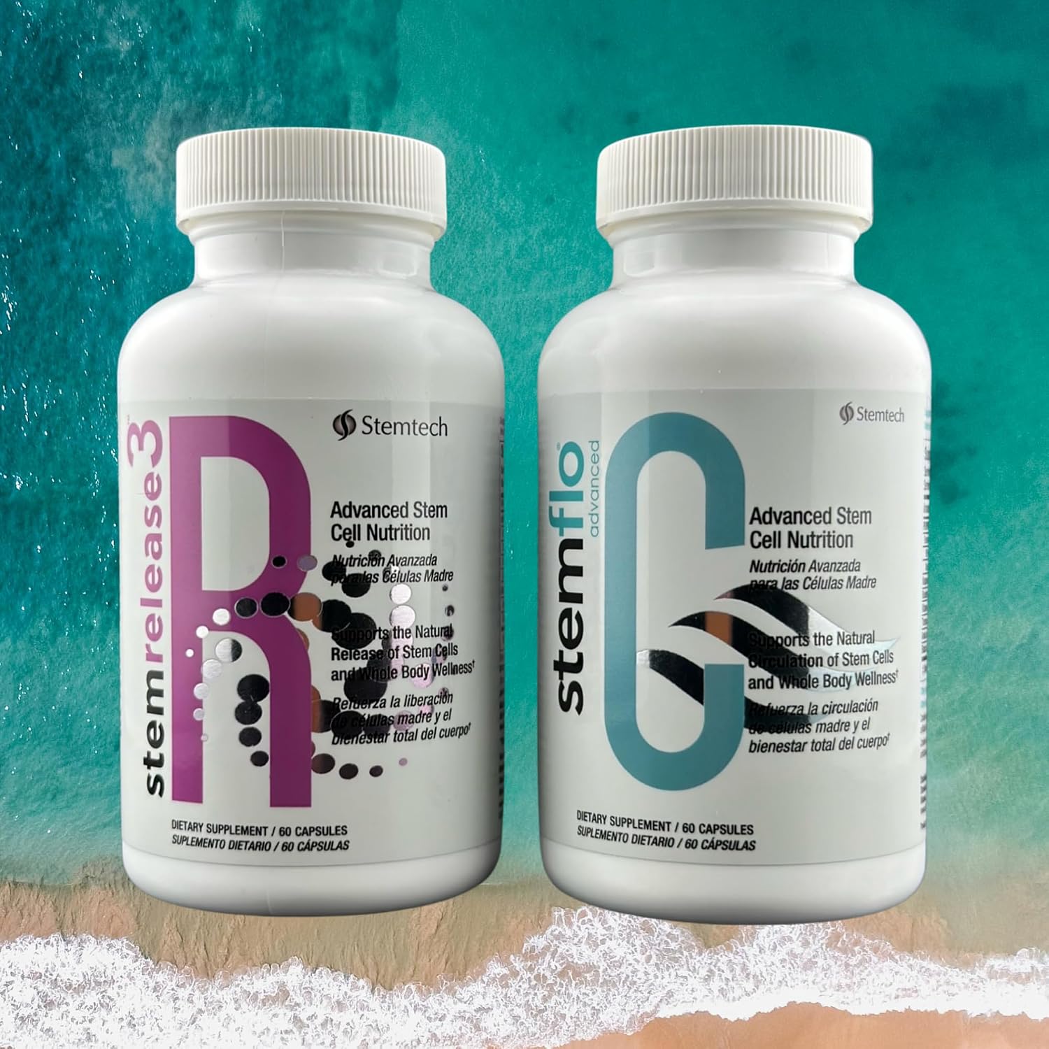 StemTech StemRelease3 & StemFlo Combo Pack – Supports Stem Cell Renewal and Cardiovascular Health with SE3, Fucoidan, Curcumin, AFA Extract & Enzymes, 30 Servings - görsel 7