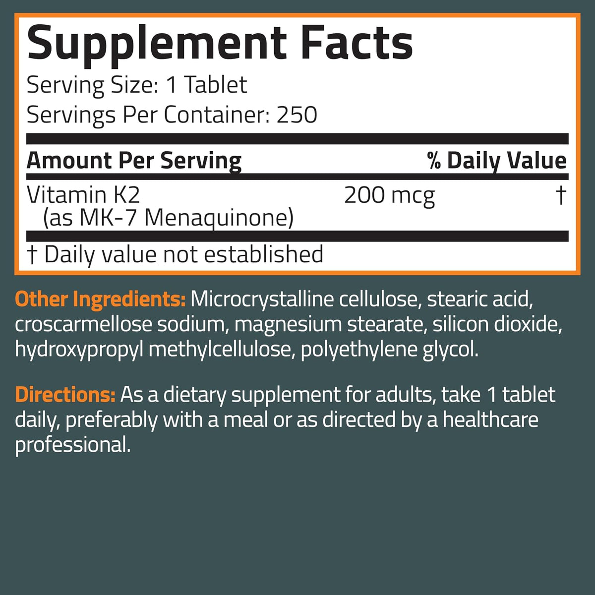 Bronson Vitamin K2 MK-7 200mcg Extra Strength, 250 Vegetarian Tablets - görsel 7