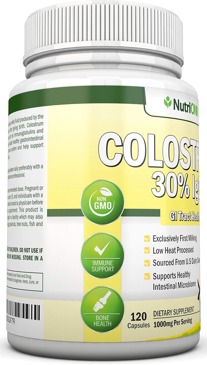 NutriONN Colostrum 1000mg - 120 Capsules | 30% IgG | Non-GMO | First Milking Bovine Colostrum - görsel 4