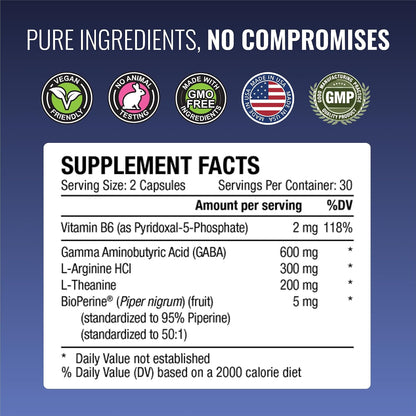Approved Science GABA+ - Promote Calm, Support Sleep, Enhance Mood - 360 Vegan Capsules
