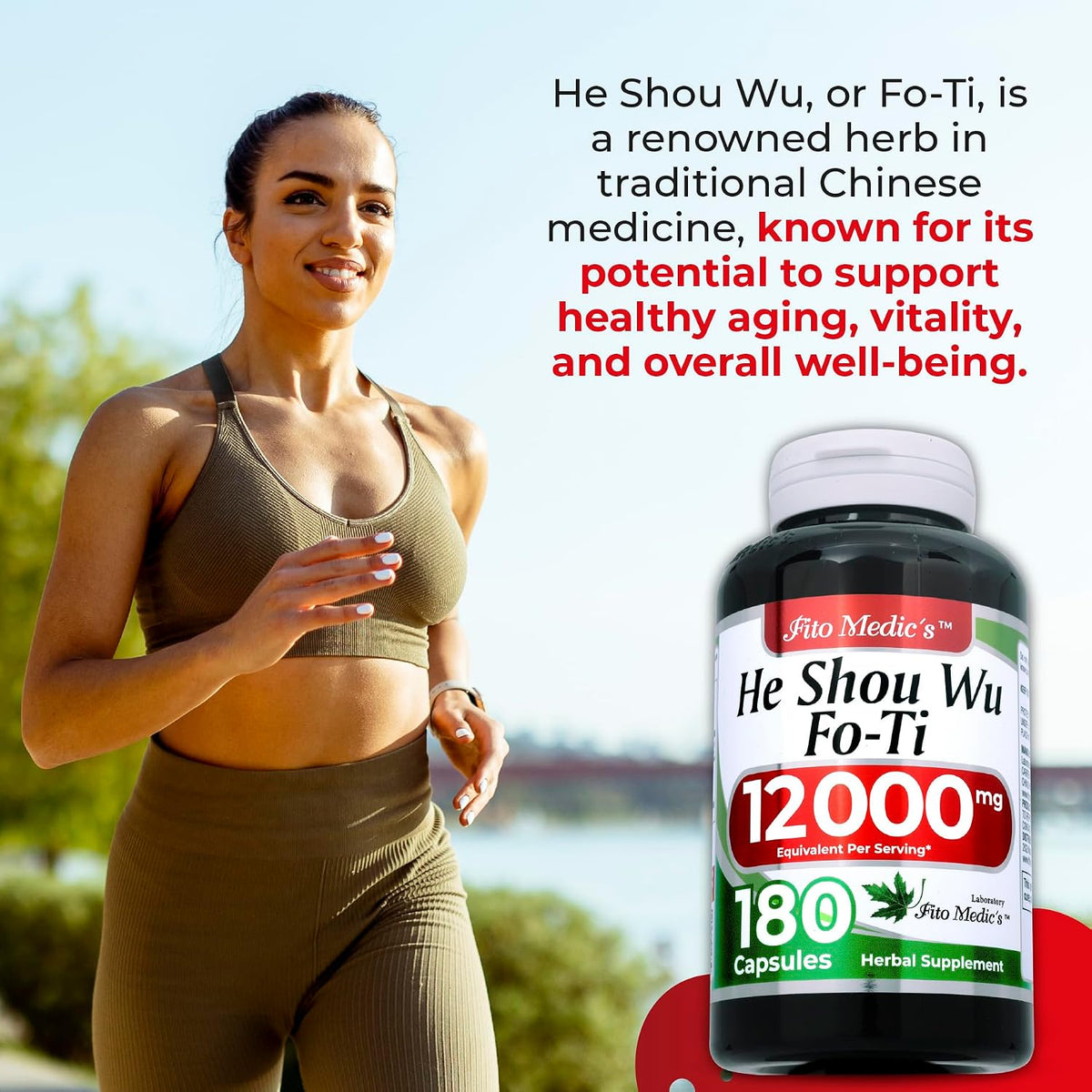 FITO MEDIC'S Lab He Shou Wu (Fo Ti) Capsules - 180 Capsules - görsel 3
