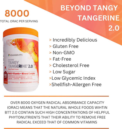 Youngevity Beyond Tangy Tangerine 2.0 Citrus Peach Fusion Multivitamin & Mineral Complex