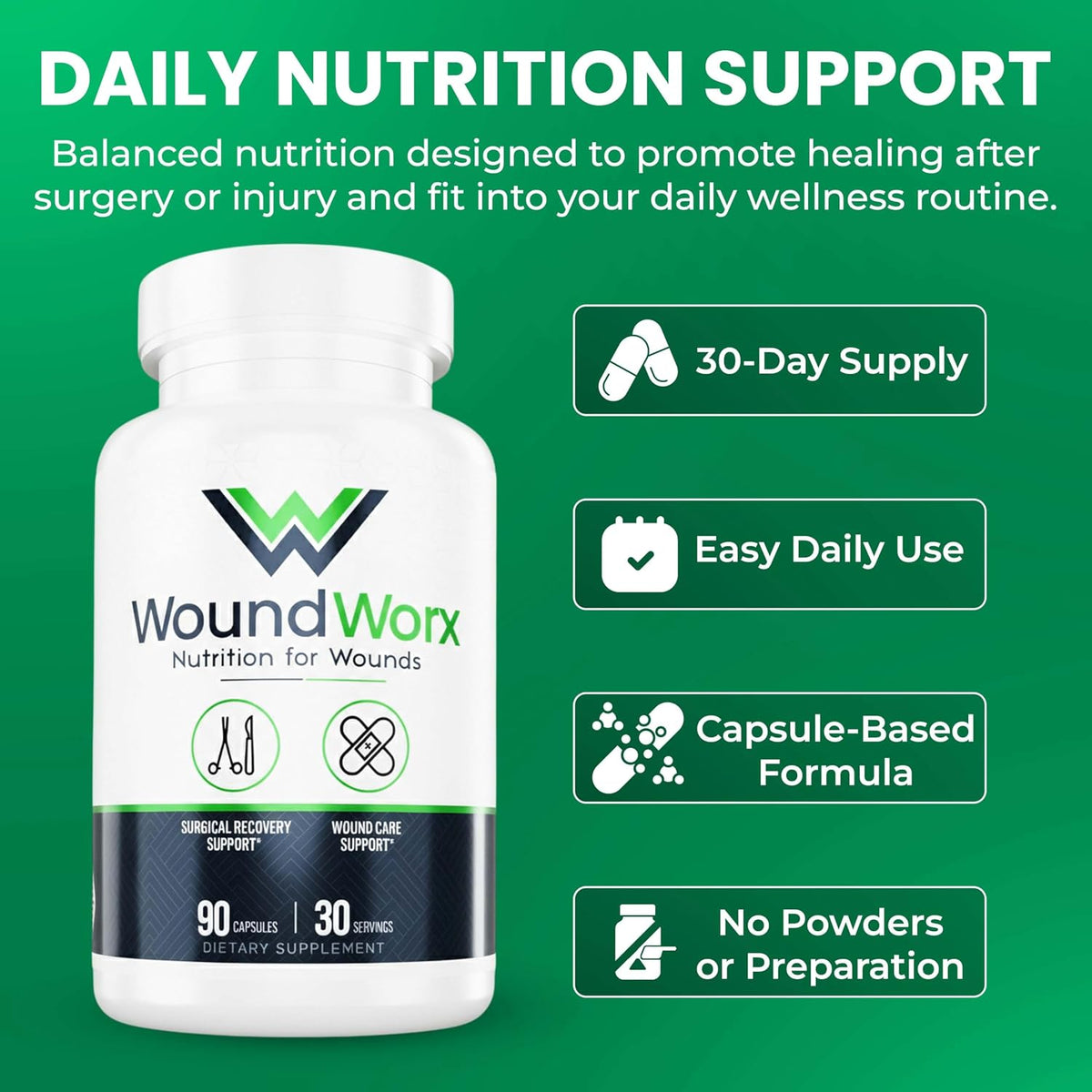 Free Life Labs WoundWorx Nutrition-Scar and Surgery Support, 90 Capsules – Image 4