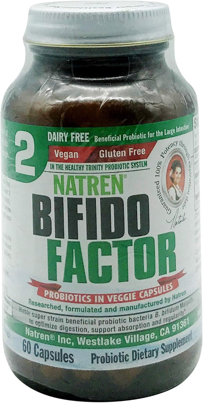 Natren Bifido Factor Dairy-Free Probiotic, 60 Capsules