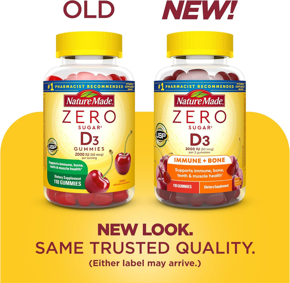Nature Made Zero Sugar Vitamin D3 Gummies 2000 IU (50 mcg) - 110 Count, 55-Day Supply - görsel 2