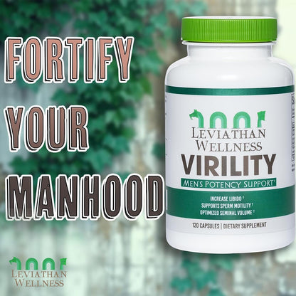 Virility - Men's Potency Support: Zinc, Sunflower Lecithin, Pygeum & Celery Extract, Maca Root - 120 Capsules