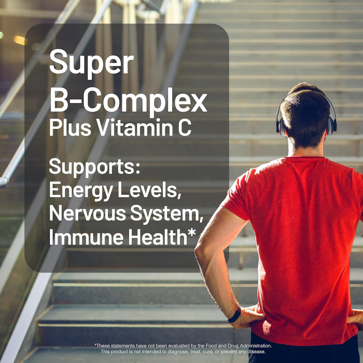 NatureWise Super Vitamin B Complex - with Vitamin C, Folic Acid, Biotin, B1, B2, B3, B6, B12 - Vegan, Non-GMO - 60 Tablets - görsel 2