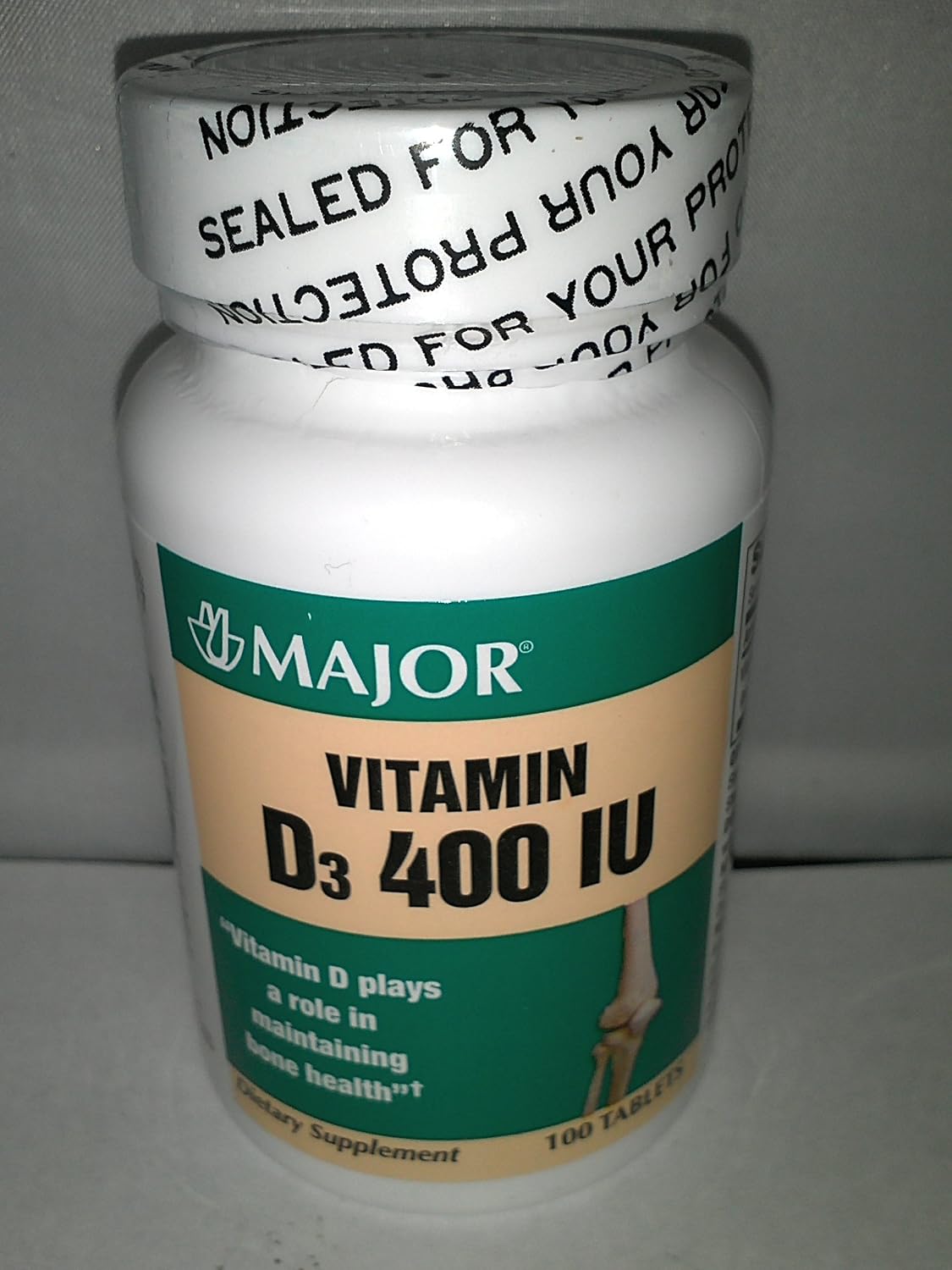 Vitamin D3 400 IU Food Supplement for Bone Health - 100 Tablets - görsel 1
