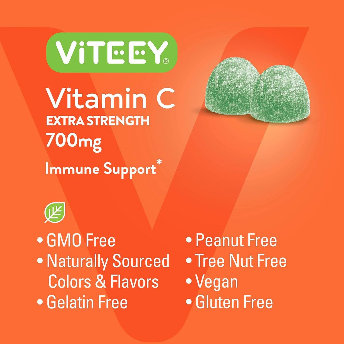 Viteey Vitamin C Gummies for Adults - 700mg - Vegan and Gluten-free - 120 Chewables - görsel 5
