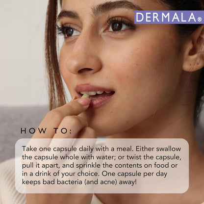 Dermala Acne Supplement with Probiotics, Prebiotics and Zinc