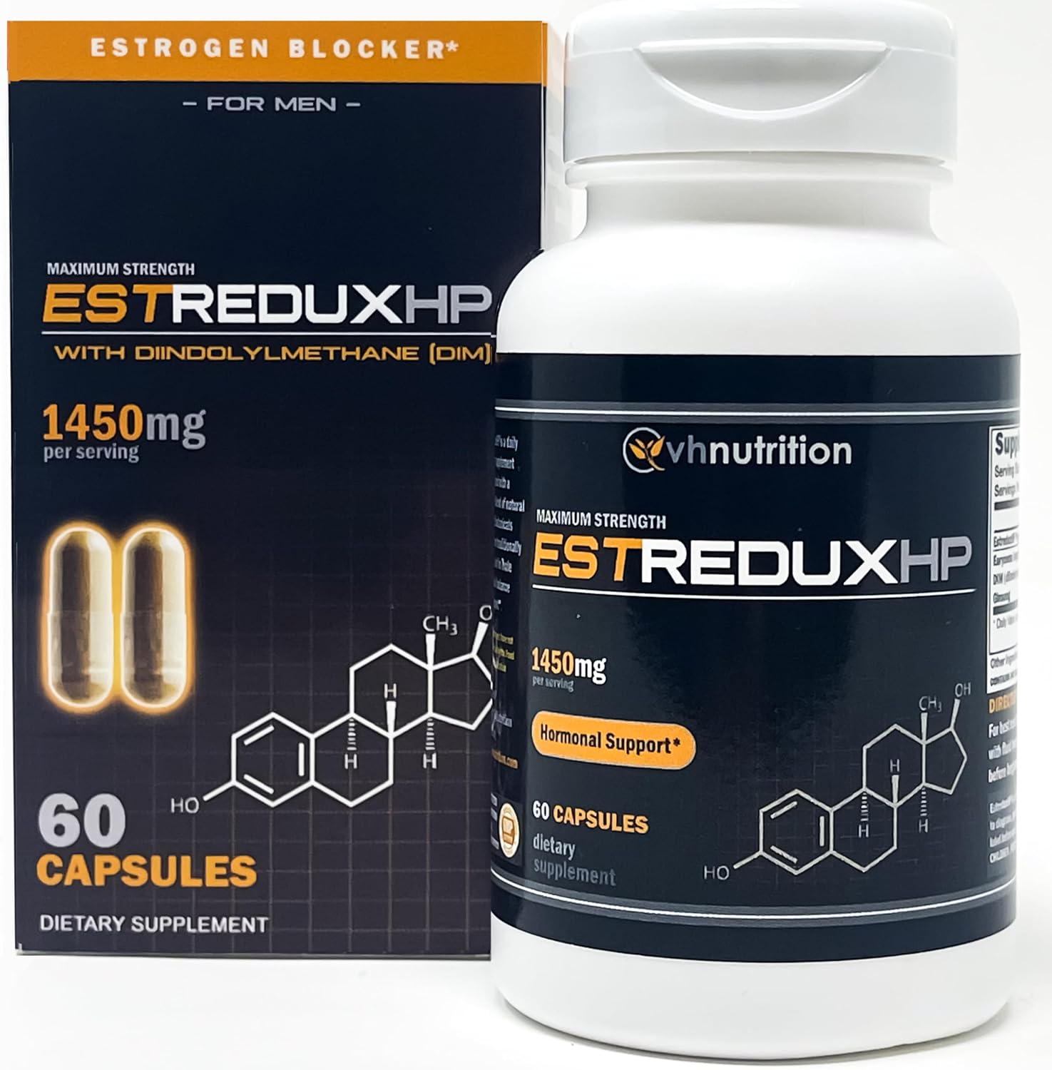 ESTREDUX HP - with DIM | Oestrogen Blocker for Men | 1450mg Maximum Strength Hormone Support | 60 Capsules - görsel 1