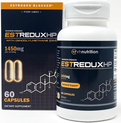 ESTREDUX HP - with DIM | Oestrogen Blocker for Men | 1450mg Maximum Strength Hormone Support | 60 Capsules
