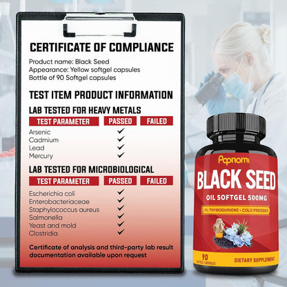 Papnami Premium Black Seed Oil Softgels – 90 Capsules (3-Month Supply)
