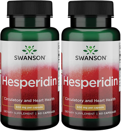 Swanson Hesperidin - Citrus-Derived Flavonoid - Cardiovascular & Muscle Recovery Support - 60 Capsules Food Supplement