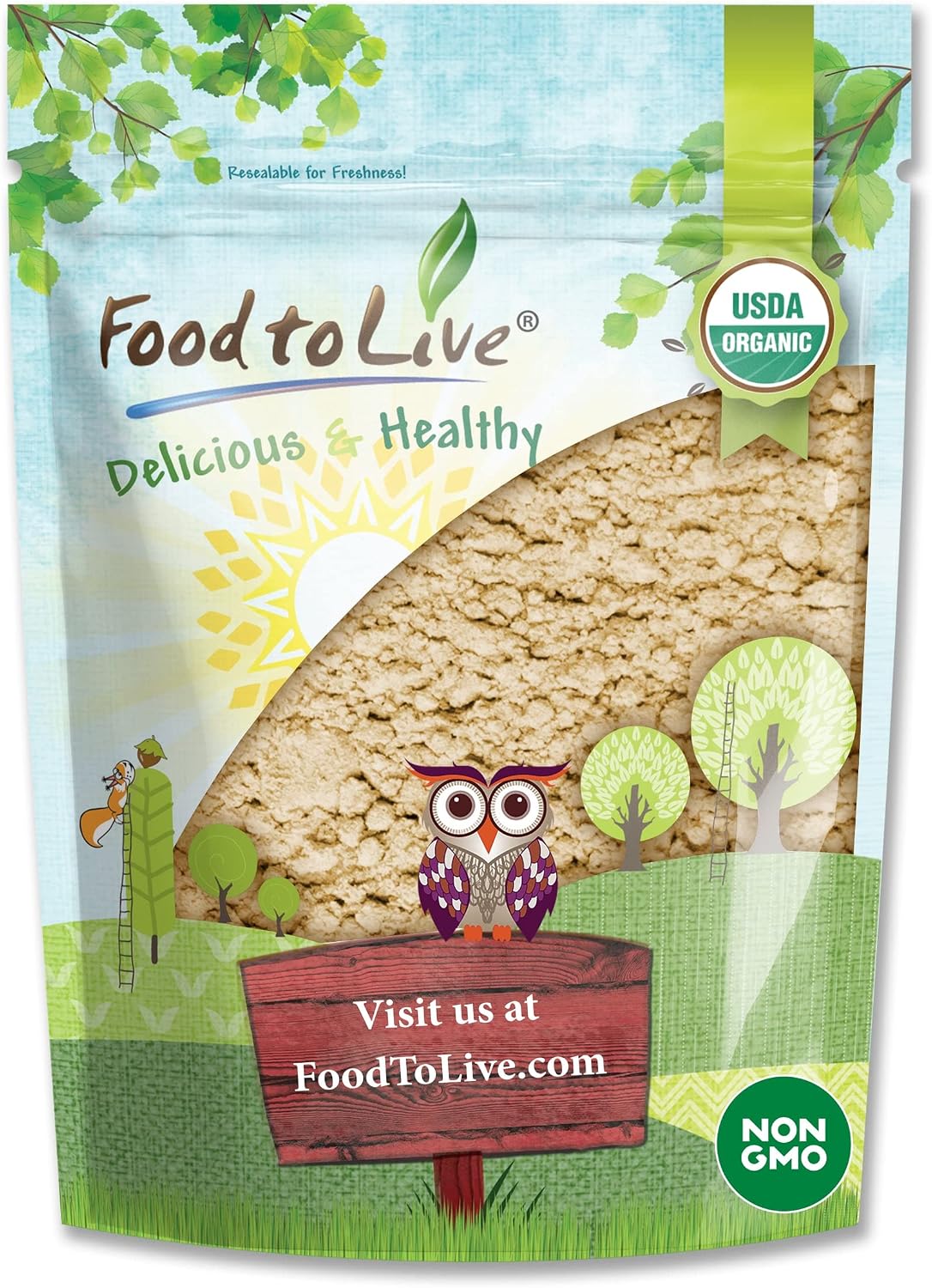 Organic Sacha Inchi Powder, 453g - Food to Live - görsel 1
