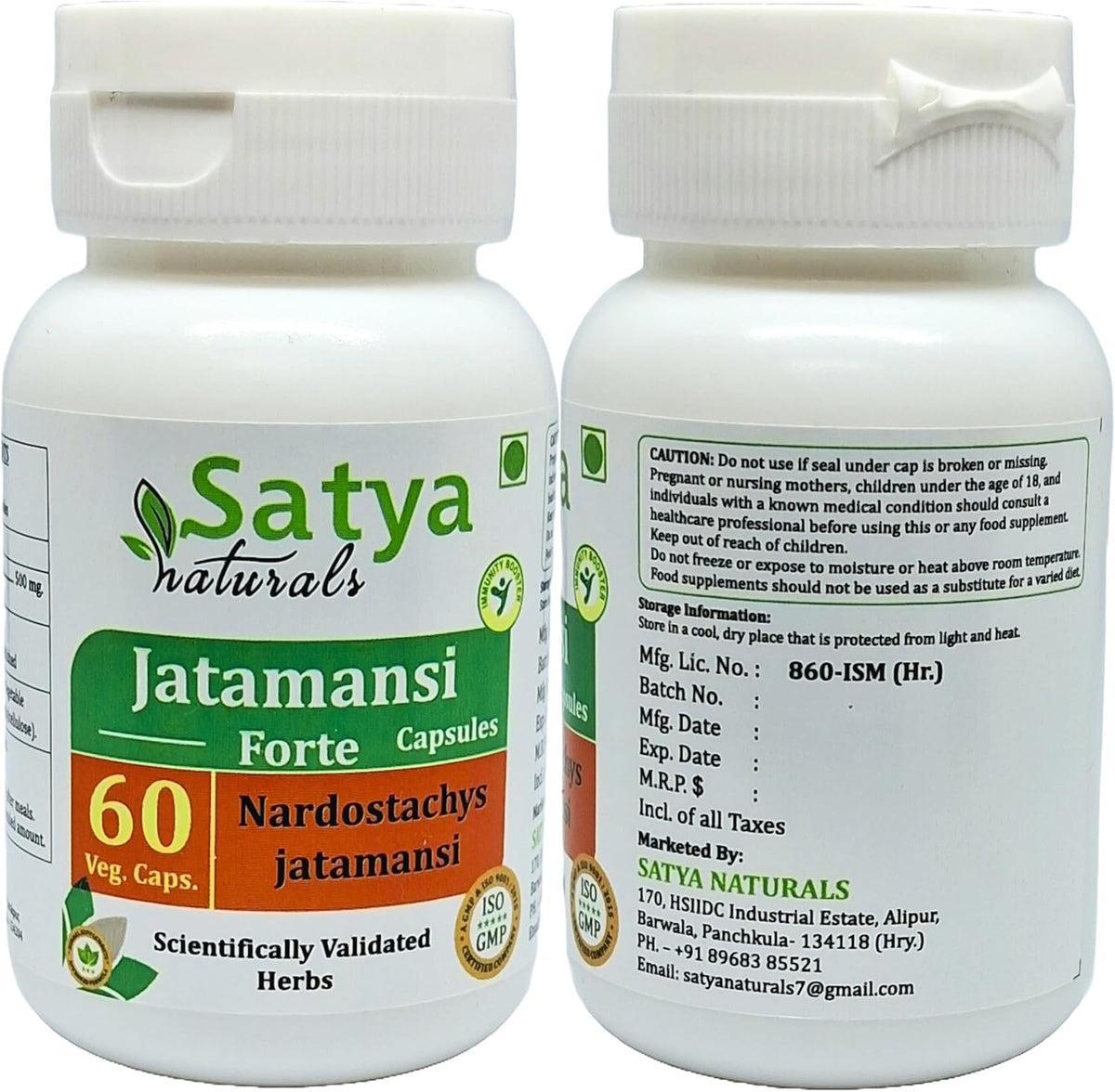 Jatamansi Forte Capsules 500 mg, 60 Veg. Capsules (2 Pack) - Ayurvedic Herbal Supplement - görsel 3